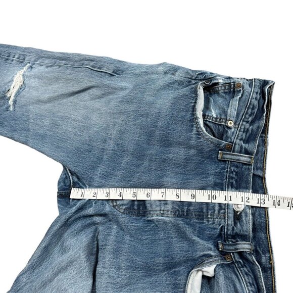 Vintage Y2K Levi’s 501 Blue Denim Distressed Jeans Button Fly Actual 36x28.5 - Picture 13 of 16